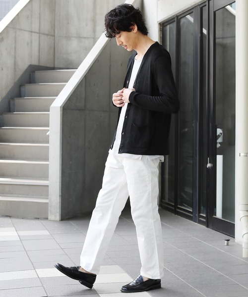 THE CASUAL（カジュアル）の「Buyer's Select/TRスラブ入りエアリーニットサマーカーディガン（カーディガン/ボレロ・メンズ・ネイビー/ブルー系/ブラック/カーキ/グレー/ライトイエロー・M/L）」の9枚目の写真