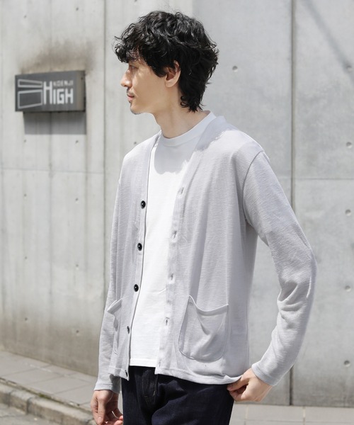 THE CASUAL（カジュアル）の「Buyer's Select/TRスラブ入りエアリーニットサマーカーディガン（カーディガン/ボレロ・メンズ・ネイビー/ブルー系/ブラック/カーキ/グレー/ライトイエロー・M/L）」の13枚目の写真