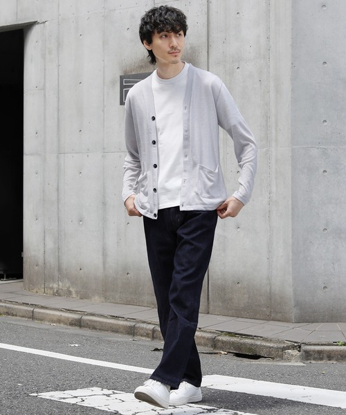 THE CASUAL（カジュアル）の「Buyer's Select/TRスラブ入りエアリーニットサマーカーディガン（カーディガン/ボレロ・メンズ・ネイビー/ブルー系/ブラック/カーキ/グレー/ライトイエロー・M/L）」の15枚目の写真