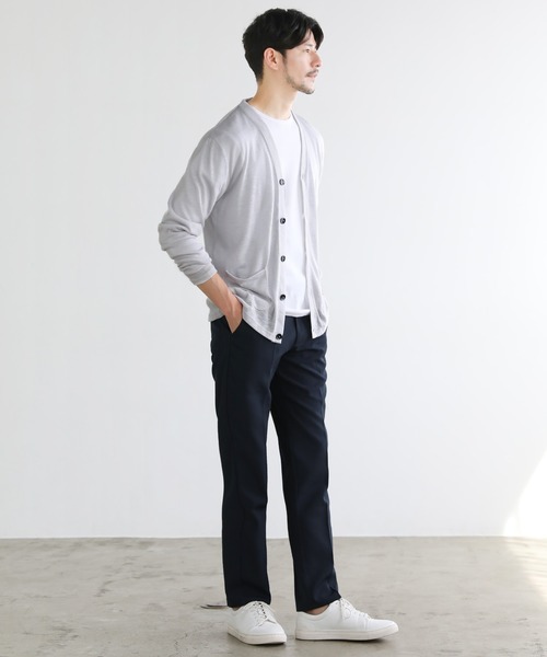 THE CASUAL（カジュアル）の「Buyer's Select/TRスラブ入りエアリーニットサマーカーディガン（カーディガン/ボレロ・メンズ・ネイビー/ブルー系/ブラック/カーキ/グレー/ライトイエロー・M/L）」の17枚目の写真