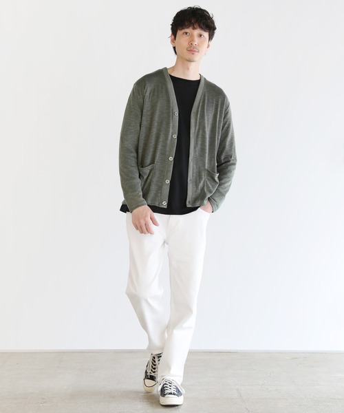 THE CASUAL（カジュアル）の「Buyer's Select/TRスラブ入りエアリーニットサマーカーディガン（カーディガン/ボレロ・メンズ・ネイビー/ブルー系/ブラック/カーキ/グレー/ライトイエロー・M/L）」の20枚目の写真