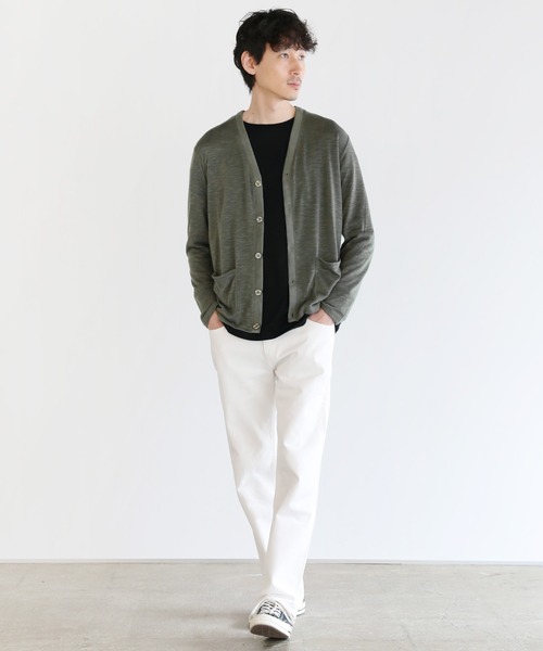 THE CASUAL（カジュアル）の「Buyer's Select/TRスラブ入りエアリーニットサマーカーディガン（カーディガン/ボレロ・メンズ・ネイビー/ブルー系/ブラック/カーキ/グレー/ライトイエロー・M/L）」の21枚目の写真