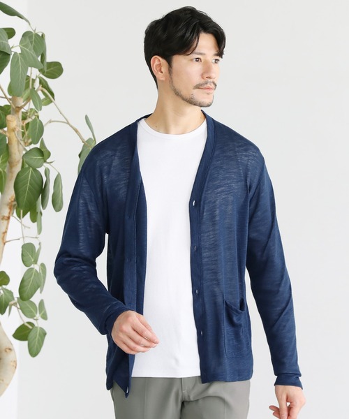 THE CASUAL（カジュアル）の「Buyer's Select/TRスラブ入りエアリーニットサマーカーディガン（カーディガン/ボレロ・メンズ・ネイビー/ブルー系/ブラック/カーキ/グレー/ライトイエロー・M/L）」の22枚目の写真