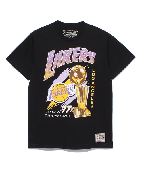 Mitchell&Ness(ミッチェル&ネス)の「Mitchell&Ness NBA FINALS TEE LAKERS(Tシャツ/カットソー・メンズ・ブラック・S/M/L/XL)」の2枚目の写真