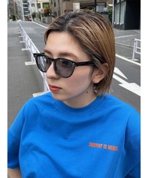 スクエアフレームクリアサングラス