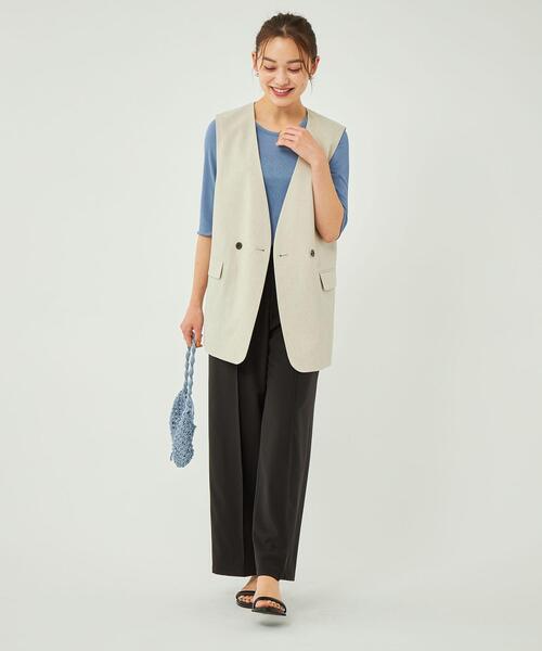 シアーメロー5分袖プルオーバーカットソー