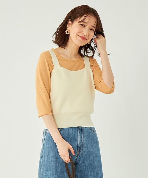 シアーメロー5分袖プルオーバーカットソー