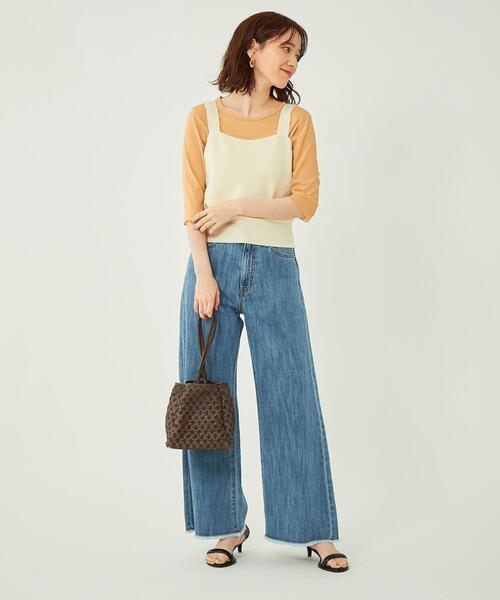 シアーメロー5分袖プルオーバーカットソー