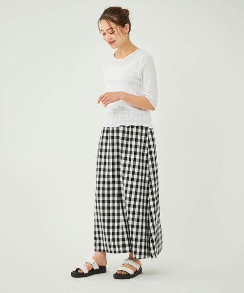 シアーメロー5分袖プルオーバーカットソー