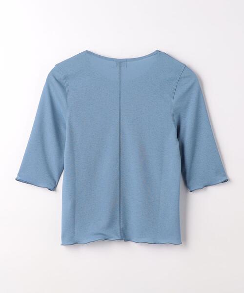 green label relaxing(グリーンレーベルリラクシング)の「シアー メロー 5分袖 プルオーバー カットソー(Tシャツ/カットソー・レディース・コバルトブルー/オレンジ/ブラック/オフホワイト・FREE)」の19枚目の写真