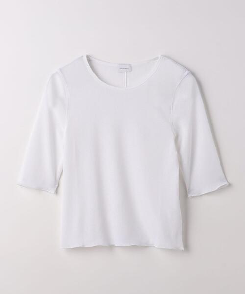 green label relaxing(グリーンレーベルリラクシング)の「シアー メロー 5分袖 プルオーバー カットソー(Tシャツ/カットソー・レディース・コバルトブルー/オレンジ/ブラック/オフホワイト・FREE)」の21枚目の写真