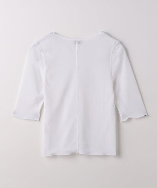 green label relaxing(グリーンレーベルリラクシング)の「シアー メロー 5分袖 プルオーバー カットソー(Tシャツ/カットソー・レディース・コバルトブルー/オレンジ/ブラック/オフホワイト・FREE)」の22枚目の写真