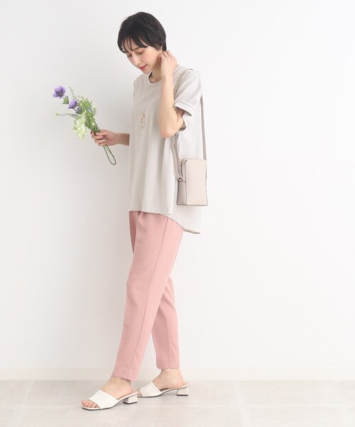 SHOO・LA・RUE(シューラルー)の「◆【SHOO ICE】前後異素材切替ドルマン(Tシャツ/カットソー・レディース・ライトグレー/ブラック/ブルー/オレンジ・00)」の6枚目の写真