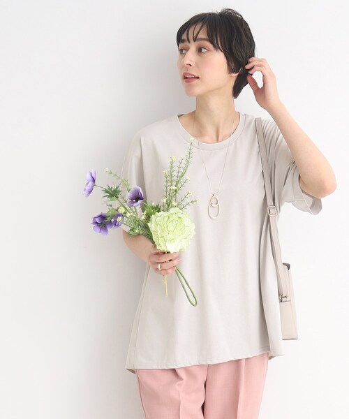 SHOO・LA・RUE(シューラルー)の「◆【SHOO ICE】前後異素材切替ドルマン(Tシャツ/カットソー・レディース・ライトグレー/ブラック/ブルー/オレンジ・00)」の8枚目の写真