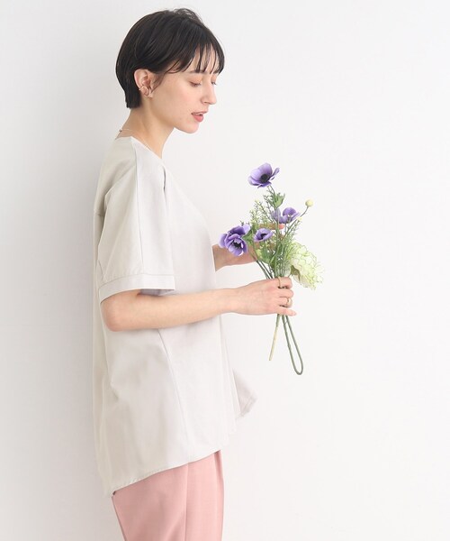 SHOO・LA・RUE(シューラルー)の「◆【SHOO ICE】前後異素材切替ドルマン(Tシャツ/カットソー・レディース・ライトグレー/ブラック/ブルー/オレンジ・00)」の9枚目の写真