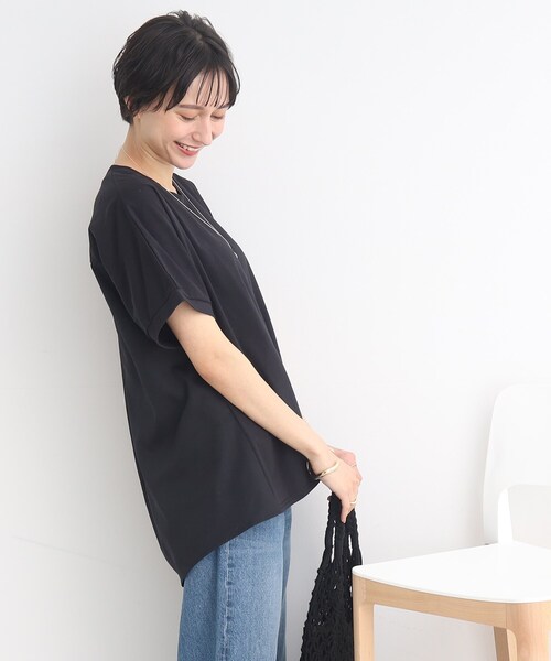 SHOO・LA・RUE(シューラルー)の「◆【SHOO ICE】前後異素材切替ドルマン(Tシャツ/カットソー・レディース・ライトグレー/ブラック/ブルー/オレンジ・00)」の16枚目の写真