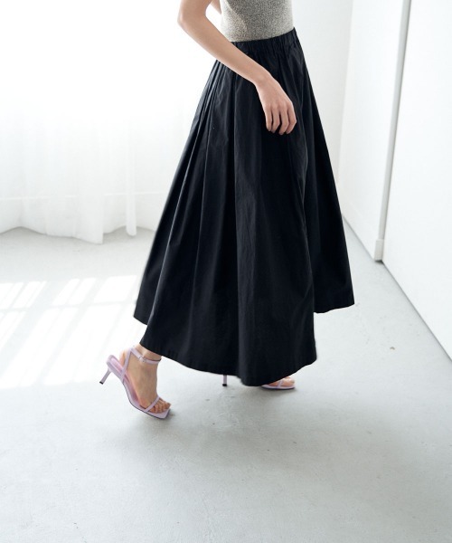 COTTON TYPEWRITER GATHER SKIRT