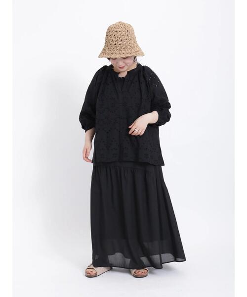 Samansa Mos2（サマンサ モスモス）の「カットシャーリング配色メローノースリーブ（タンクトップ・レディース・オフホワイト/ブラック/ブラウン/グリーン・F）」の16枚目の写真