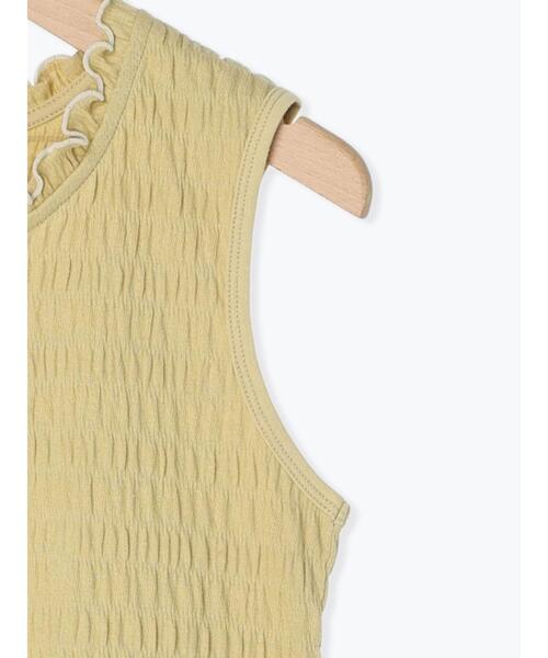 Samansa Mos2（サマンサ モスモス）の「カットシャーリング配色メローノースリーブ（タンクトップ・レディース・オフホワイト/ブラック/ブラウン/グリーン・F）」の21枚目の写真