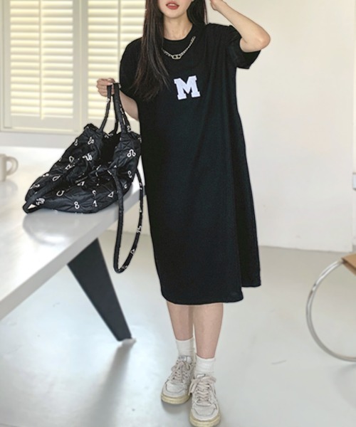 Riff(リフ)の「Tシャツワンピース ロゴM(ワンピース・レディース・ブラック/グレー/グリーン/ホワイト/ブルー・M)」の3枚目の写真