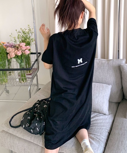 Riff(リフ)の「Tシャツワンピース ロゴM(ワンピース・レディース・ブラック/グレー/グリーン/ホワイト/ブルー・M)」の17枚目の写真