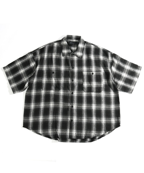 neos(ネオス)の「【neos -addictive design-】ビッグシルエット オンブレー チェック ハーフスリーブ シャツ(シャツ/ブラウス・メンズ・ブラック/レッド・MEDIUM/LARGE/X-LARGE)」の14枚目の写真