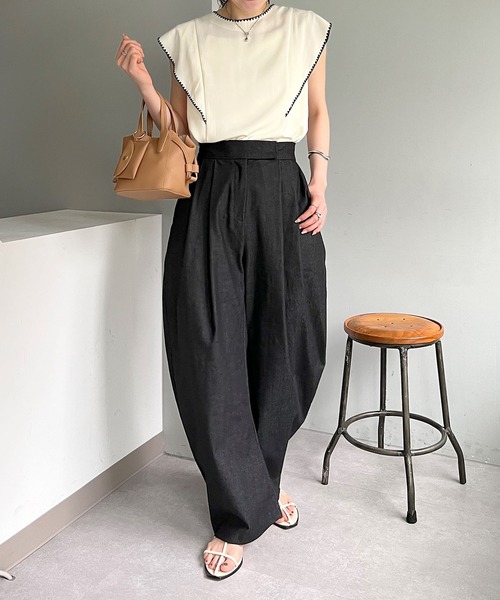 CAPRICIEUX LE'MAGE（カプリシューレマージュ）の「カーブパンツ（その他パンツ・レディース・ホワイト/ブラック・38/36）」の22枚目の写真