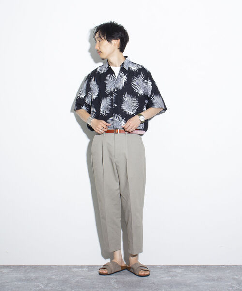 GLOSTER(グロスター)の「【GLOSTER/グロスター】レギュラーカラー リーフ柄シャツ アロハ ボタニカル ビッグシルエット(シャツ/ブラウス・メンズ・ブラック系その他/グリーン系その他/ブルー系その他・S/M/L)」の4枚目の写真