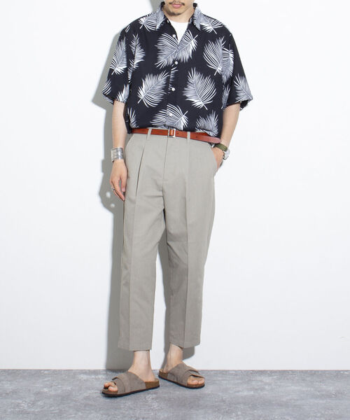 GLOSTER(グロスター)の「【GLOSTER/グロスター】レギュラーカラー リーフ柄シャツ アロハ ボタニカル ビッグシルエット(シャツ/ブラウス・メンズ・ブラック系その他/グリーン系その他/ブルー系その他・S/M/L)」の7枚目の写真