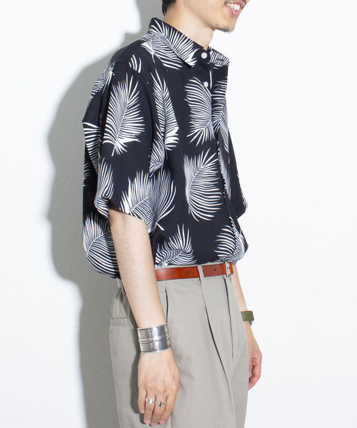 GLOSTER(グロスター)の「【GLOSTER/グロスター】レギュラーカラー リーフ柄シャツ アロハ ボタニカル ビッグシルエット(シャツ/ブラウス・メンズ・ブラック系その他/グリーン系その他/ブルー系その他・S/M/L)」の11枚目の写真