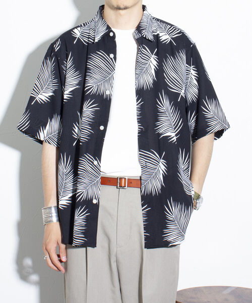 GLOSTER(グロスター)の「【GLOSTER/グロスター】レギュラーカラー リーフ柄シャツ アロハ ボタニカル ビッグシルエット(シャツ/ブラウス・メンズ・ブラック系その他/グリーン系その他/ブルー系その他・S/M/L)」の18枚目の写真