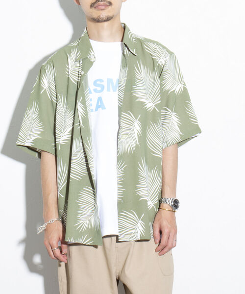 GLOSTER(グロスター)の「【GLOSTER/グロスター】レギュラーカラー リーフ柄シャツ アロハ ボタニカル ビッグシルエット(シャツ/ブラウス・メンズ・ブラック系その他/グリーン系その他/ブルー系その他・S/M/L)」の22枚目の写真