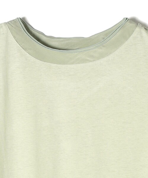 SHIPS Days(シップスデイズ)の「SHIPS Days:布帛 コンビ フレンチスリーブ カットソー(Tシャツ/カットソー・レディース・ブラック/オフホワイト/ライトグリーン・ONE SIZE)」の7枚目の写真