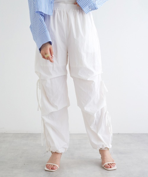 w closet（ダブルクローゼット）の「サイドリボンシャカシャカパンツ（その他パンツ・レディース・ピンク/オフホワイト/カーキ/ブラック/サックスブルー・FREE）」の12枚目の写真