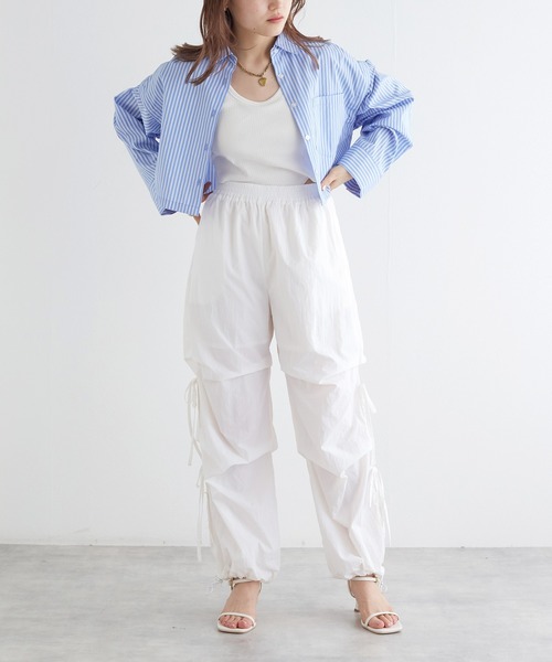 w closet（ダブルクローゼット）の「サイドリボンシャカシャカパンツ（その他パンツ・レディース・ピンク/オフホワイト/カーキ/ブラック/サックスブルー・FREE）」の13枚目の写真