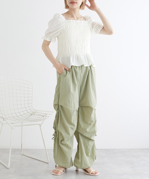 w closet（ダブルクローゼット）の「サイドリボンシャカシャカパンツ（その他パンツ・レディース・ピンク/オフホワイト/カーキ/ブラック/サックスブルー・FREE）」の19枚目の写真