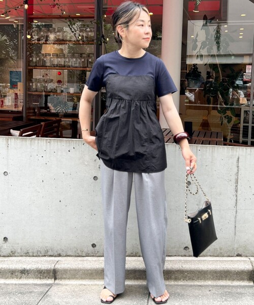 NOLLEY’S(ノーリーズ)の「ビスチェTシャツ(Tシャツ/カットソー・レディース・キャメル/ホワイト/ブラック/オリーブ・38)」の16枚目の写真