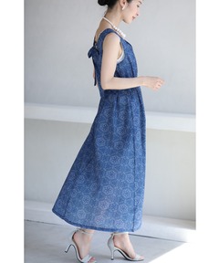 オシャレ⭐Desigual】青 花柄 ロング シャツワンピース サイズXS