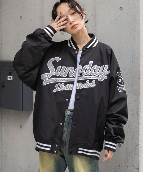 WEGO(ウィゴー)の「WEGO/ワッペンスタジャン(スタジャン・メンズ・ライトグレー/ホワイト/ネイビー/ブラック・LARGE/MEDIUM)」の9枚目の写真