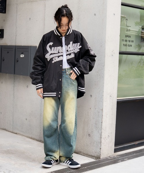 WEGO(ウィゴー)の「WEGO/ワッペンスタジャン(スタジャン・メンズ・ライトグレー/ホワイト/ネイビー/ブラック・LARGE/MEDIUM)」の10枚目の写真