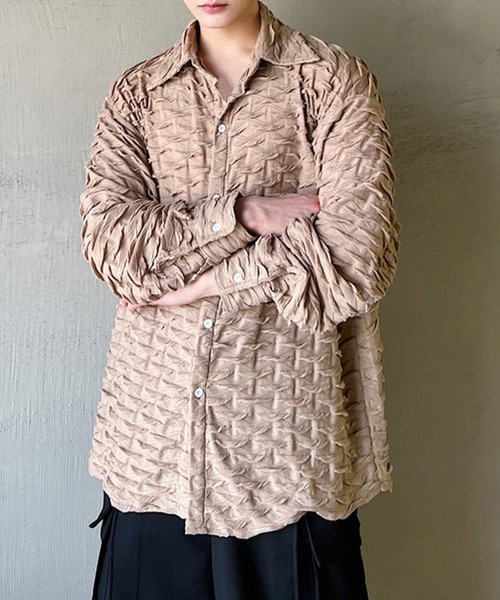 aimoha(アイモハ)の「aimoha menエンポス加工オーバーサイズシャツ(シャツ/ブラウス・メンズ・オフホワイト/ベージュ・LARGE/X-LARGE/MEDIUM)」の20枚目の写真