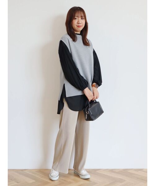 CRAFT STANDARD BOUTIQUE（クラフトスタンダードブティック）の「カットプリーツパンツ（その他パンツ・レディース・ブラック/ボルドー/ベージュ・L/M）」の5枚目の写真