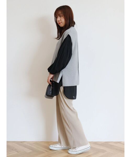 CRAFT STANDARD BOUTIQUE（クラフトスタンダードブティック）の「カットプリーツパンツ（その他パンツ・レディース・ブラック/ボルドー/ベージュ・L/M）」の6枚目の写真