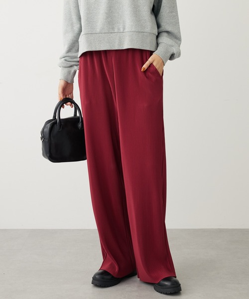 CRAFT STANDARD BOUTIQUE（クラフトスタンダードブティック）の「カットプリーツパンツ（その他パンツ・レディース・ブラック/ボルドー/ベージュ・L/M）」の3枚目の写真