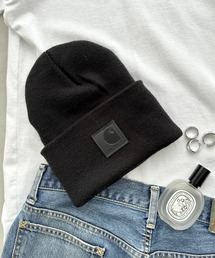 Carhartt | Carhartt(カーハート)/レザーパッチ ダブルニットキャップ ビーニー/Knit Beanie(ニットキャップ/ビーニー)