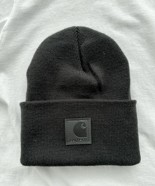 セール】Carhartt(カーハート)/レザーパッチ ダブルニットキャップ
