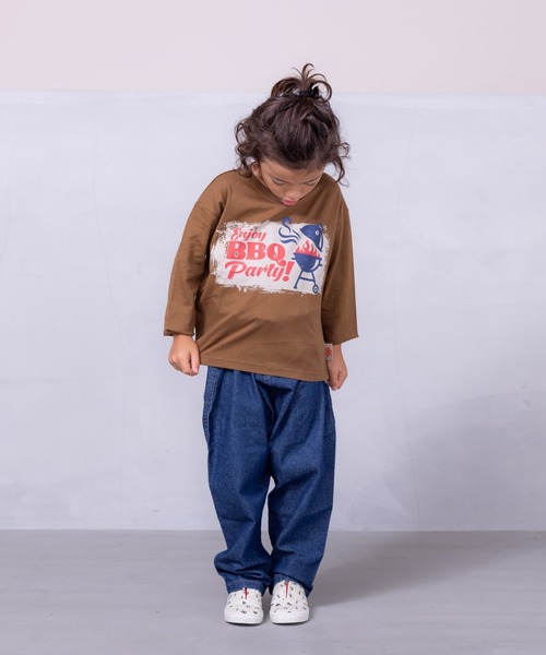 Life Support Products(ライフサポートプロダクツ)の「防汚加工プリントロンT(80~150cm)(Tシャツ/カットソー・キッズ・グリーン/ダークブルー/ピンク/オフホワイト/チャコール/ブラウン・130/110/100/120/80/95/140/150/90)」の7枚目の写真