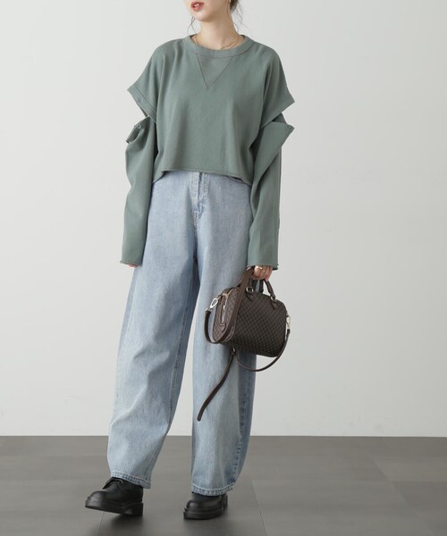 FREE'S MART(フリーズマート)の「【ピンクカラーWEB限定】◆肩スリットショート丈スウェット(スウェット・レディース・ピンク/ブラック/ホワイト/グリーン・FREE)」の10枚目の写真