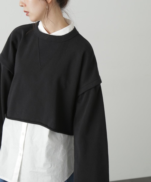 FREE'S MART(フリーズマート)の「【ピンクカラーWEB限定】◆肩スリットショート丈スウェット(スウェット・レディース・ピンク/ブラック/ホワイト/グリーン・FREE)」の3枚目の写真