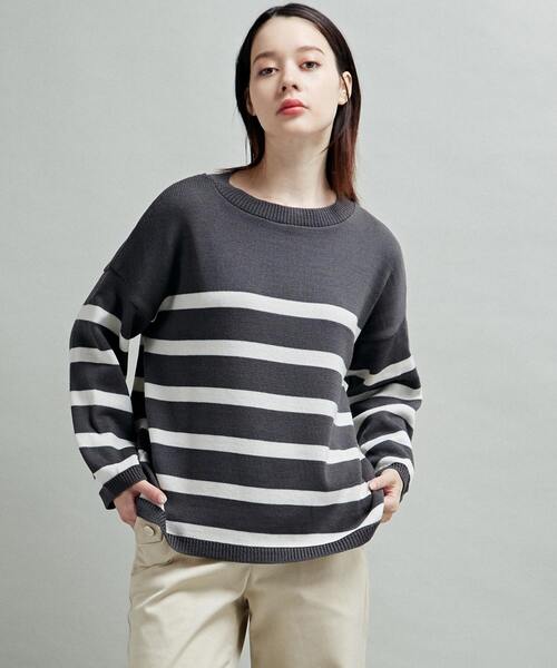 Lourmarin（ルールマラン）の「【メルローズ50周年限定】【TRICOTS JEAN MARC/ボーダーニット】（ニット/セーター・レディース・ホワイト×ネイビー/グレー×ホワイト/ネイビー×ホワイト・FREE）」の2枚目の写真